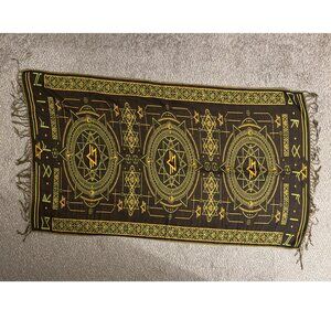 Reversible Neon Festival Scarf, Neon Green And dark brown rave shawl